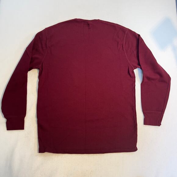 Polo Ralph Lauren Long Sleeve Shirt Men 2XL Waffle Knit Burgundy White Pony Logo - Picture 4 of 9